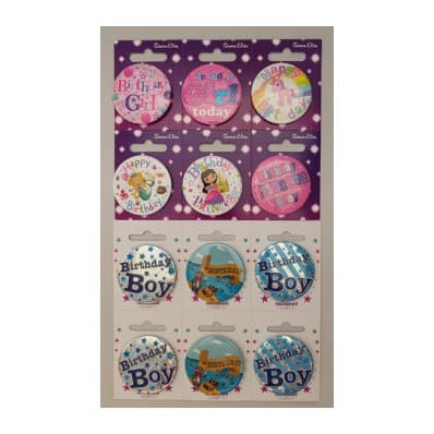 HAPPY BIRTHDAY BADGE ASSORTED