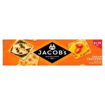 JACOB`S CREAM CRACKERS pm £1.79