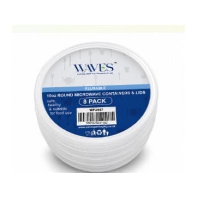 MICROWAVE CONTAINER & LIDS ROUND 10OZ 300ML