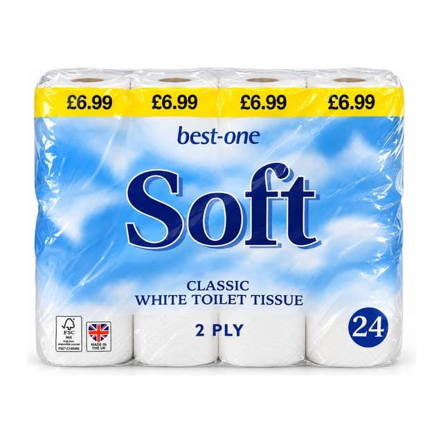 SOFT CLASSIC TOILET ROLL WHITE 2 PLY