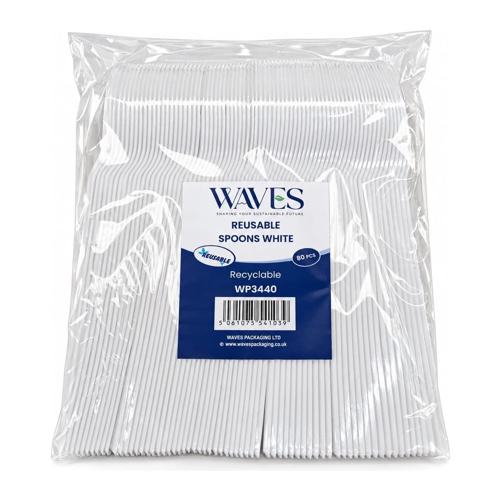 WAVES PLACTIC SPOON WHITE