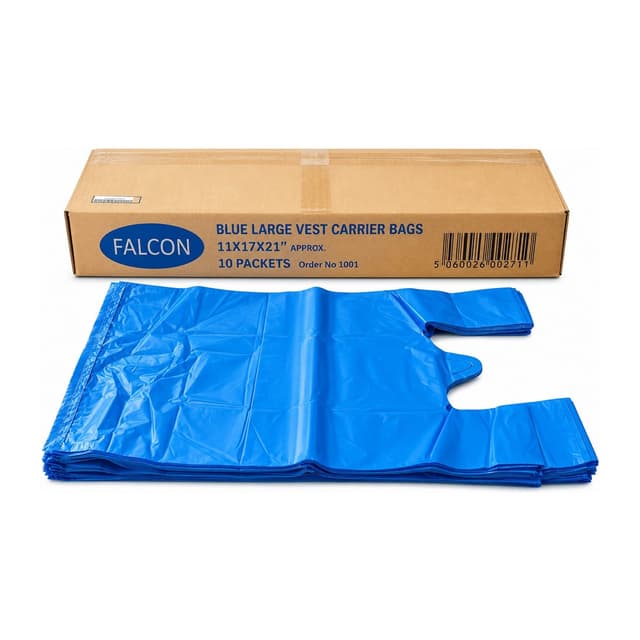 CARRY BAG LARGE BLUE VEST CARRIER BAG