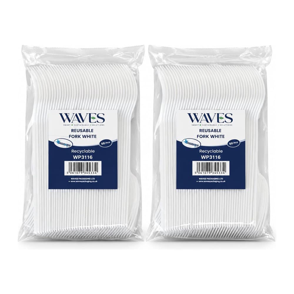 WAVES PLASTIC FORK WHITE