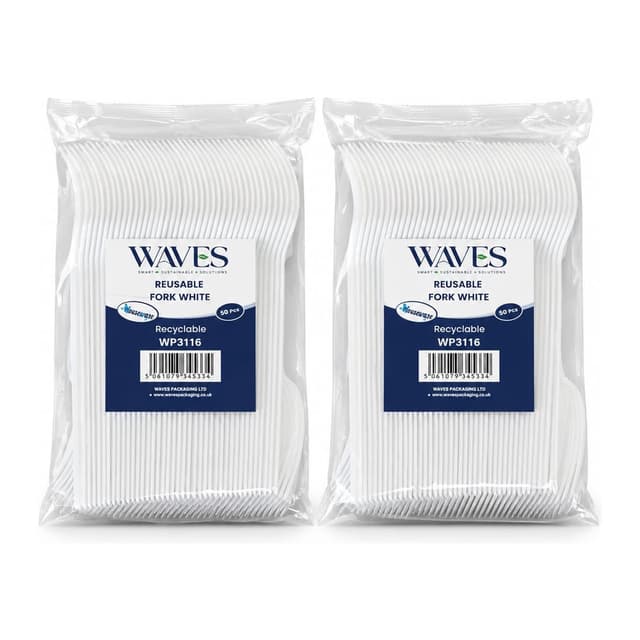 WAVES PLASTIC FORK WHITE