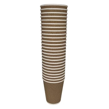 COFFEE CUPS 12OZ DOUBLE WALL BROWN BAMBOO