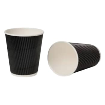 COFFEE CUPS 8OZ RIPPLE WALL BLACK