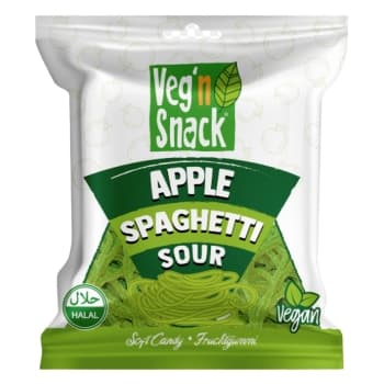 VEG`N SNACK SOUR SPAGHETTI JELLY APPLE 10+1 FREE