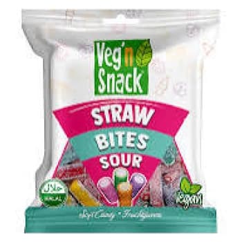VEG`N SNACK SOUR SPAGHETTI JELLY STRAW BITES 10+1 FREE