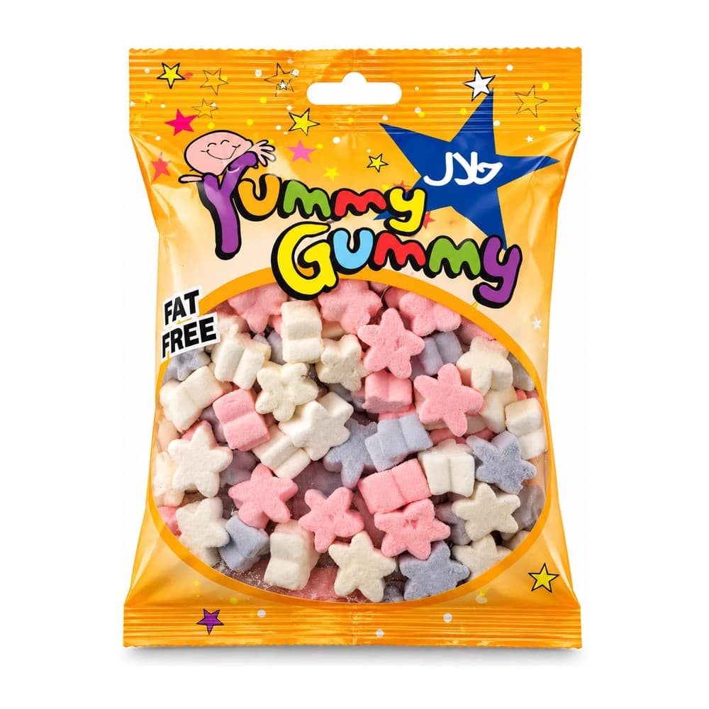 YUMMY GUMMY MARSHMALLOWS STAR ASSORTED