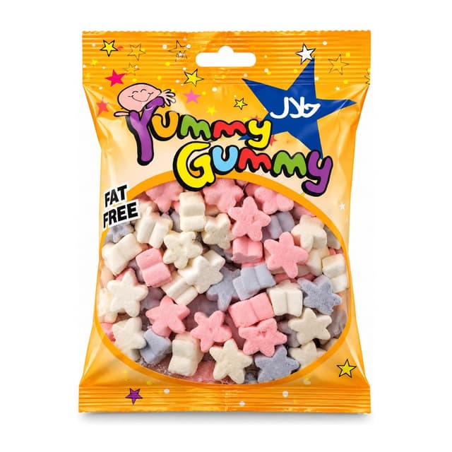 YUMMY GUMMY MARSHMALLOWS STAR ASSORTED