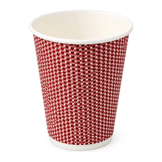 COFFEE CUPS 8OZ BAMBOO DOUBLE WALL RED